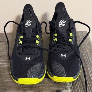 Under Armour Steph Curry Black and Neon Yellow Basketball Shoes